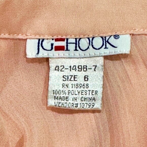 JG Hook Blouse Top Size 8 Blush Pink Pintuck Pearl Accents Career Demur Feminine - Picture 7 of 9